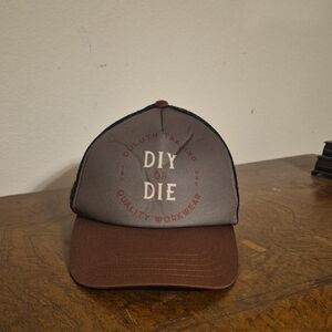 Duluth Trading Co Brown and Gray 'DIY or DIE' Trucker Hat